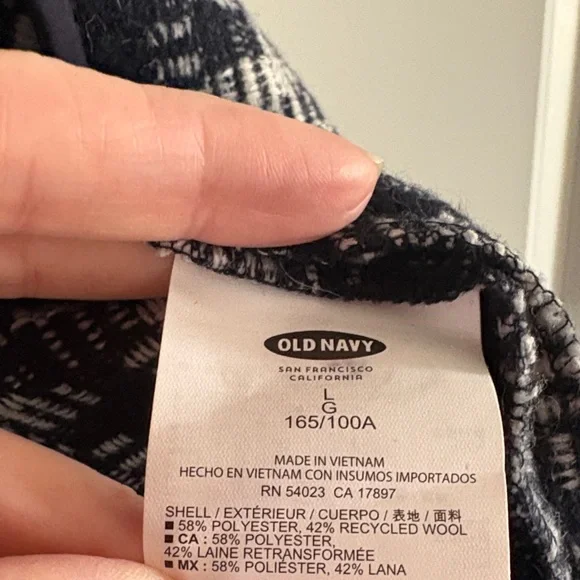 Navy and White Patterned Coat NWT - Picture 7 of 10